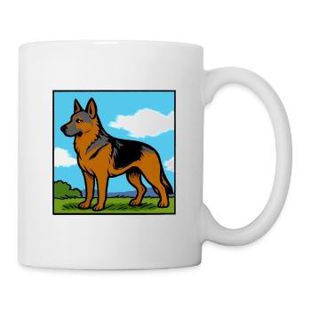 German Shepherd Pedigree Dog Gift - Mug - white - Right