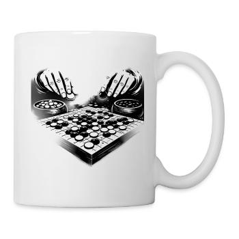 Go Board Game – Strategic Hands Illustration - Mug - white - Right
