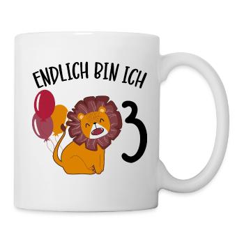 Anniversaire Lion 3 ans Leo Cadeau de fête - Mug blanc - blanc - Droite