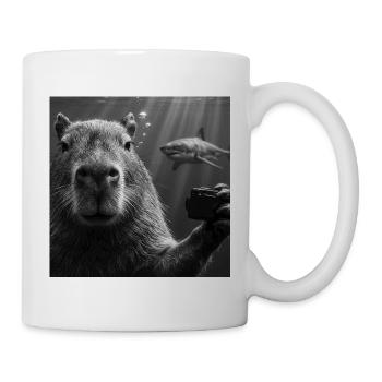 Capybara Selfie sous-marin Motif drôle d’animal - Mug blanc - blanc - Droite