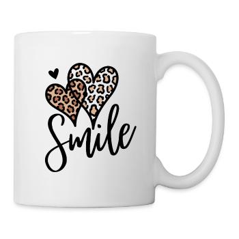 Leopard Hearts Smile Font - Mug - white - Right