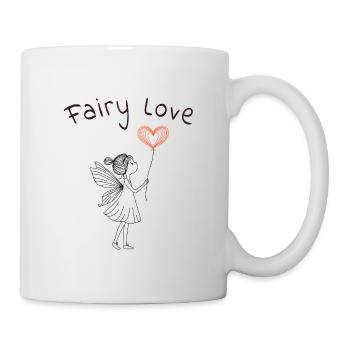 Fairy Love - Kleine Fee mit Herzluftballon - Tasse - Weiß - Rechts
