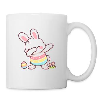Dabbender Osterhase – Süßes Kawaii Ostermotiv - Tasse - Weiß - Rechts