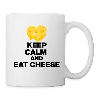 RESTE CALME ET MANGE DU FROMAGE, UN CADEAU 🧀 DE JUNKIE AU FROMAGE - Mug blanc - blanc - Droite