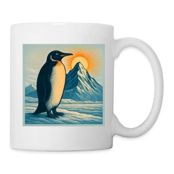 Penguin Sonnenaufgang über Eisbergen - Tasse - Weiß - Rechts