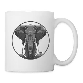 Elephant Head Circle Graphic - Mug - white - Right