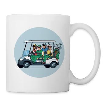 Golftruppe im Golfwagen - Tasse - Weiß - Rechts