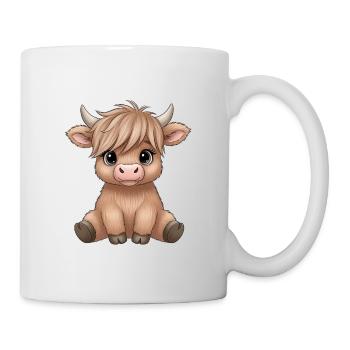 Bébé vache avec poney en poney - Mug blanc - blanc - Droite
