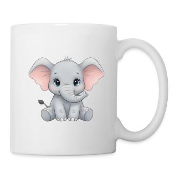 Cuddly baby elephant cartoon - Mug - white - Right