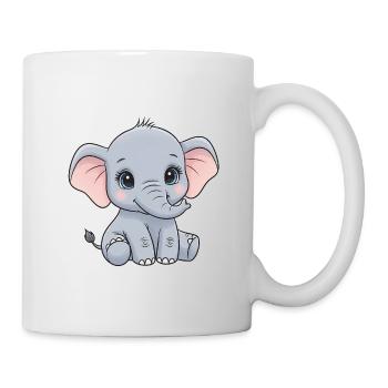 Kuscheliges Elefantenbaby Cartoon - Tasse - Weiß - Rechts