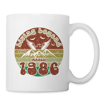 40. Geburtstag Living Legend since VIN 03/1986 - Tasse - Weiß - Rechts