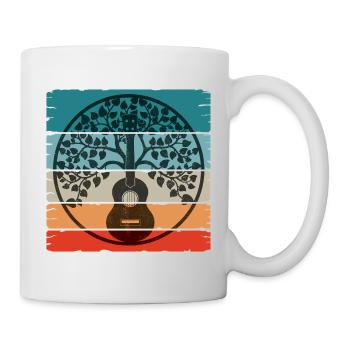 Ukulele Mandala on retro sunset - Tasse - Weiß - Rechts