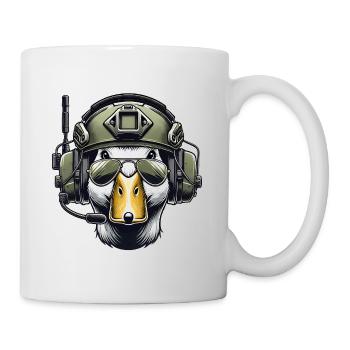 Taktische Ente mit Headset - Tasse - Weiß - Rechts
