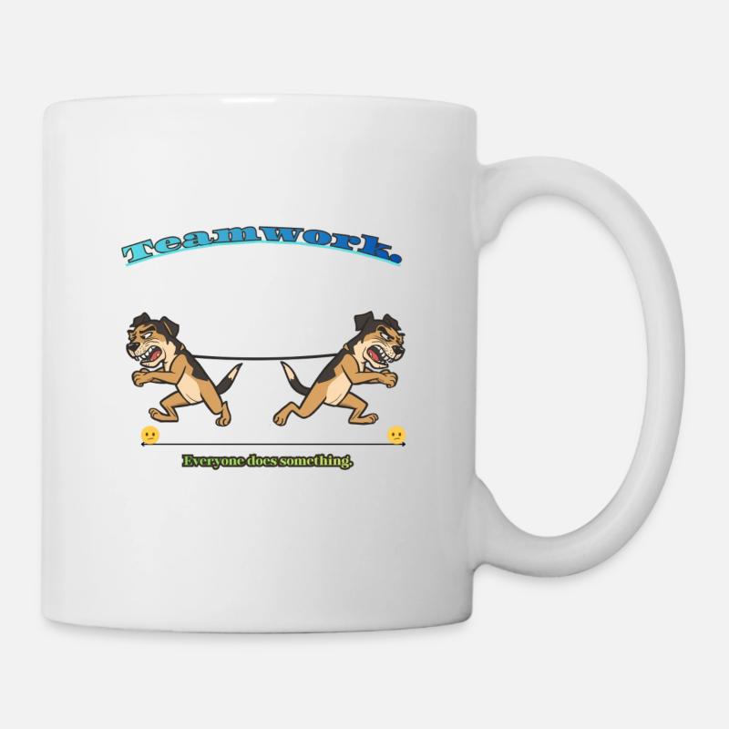 Tir d’équipe : Effort des deux chiens - Mug blanc - blanc