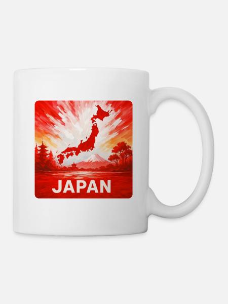 Japan Reise Design - Tasse - Weiß