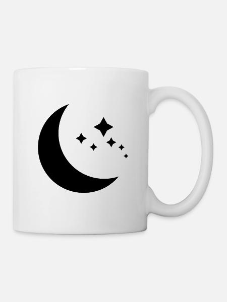Mond und Sterne - Tasse - Weiß