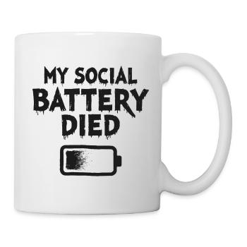 Déclaration d’introverti sur ma batterie sociale est morte - Mug blanc - blanc - Droite