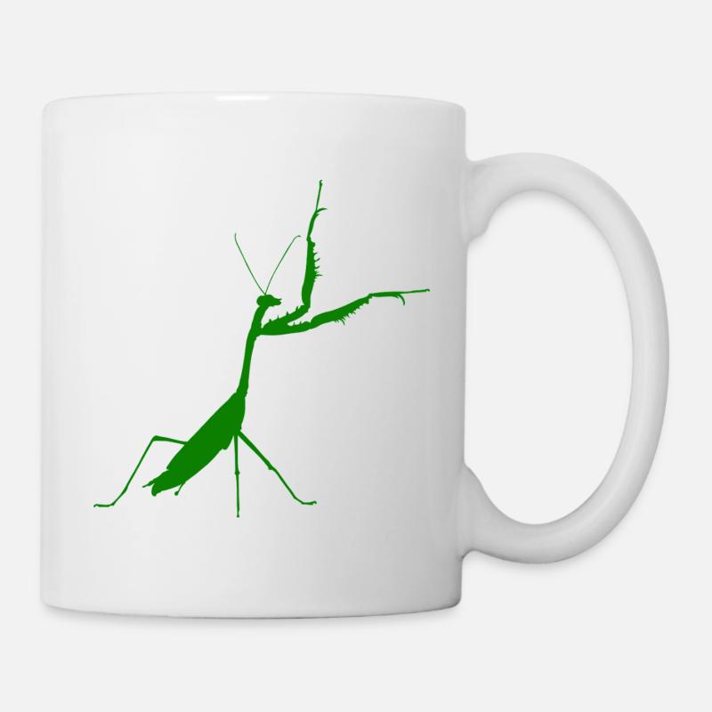 Gottesanbeterin grün - Tasse - Weiß