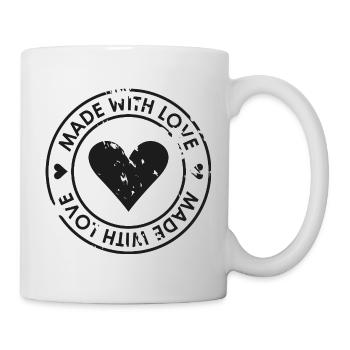Distressed Heart Stamp Made With Love - Mug - white - Right