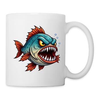 Piranha Tiefseejäger - Tasse - Weiß - Rechts