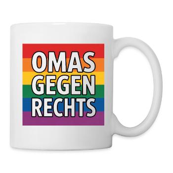 Omas gegen Rechts - Antifa Regenbogen Tee - Tasse - Weiß - Rechts