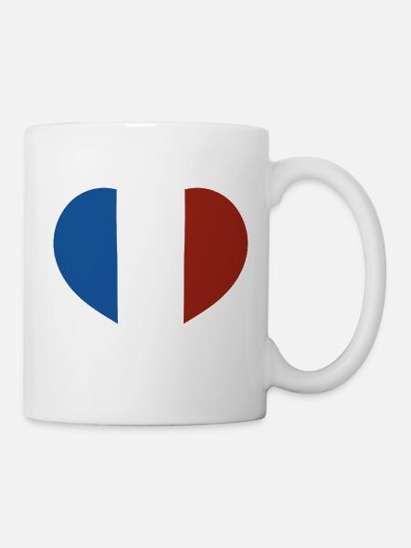 Herz der französischen Flagge - Tasse - Weiß