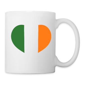 Emblème du drapeau irlandais en forme de cœur - Mug blanc - blanc - Droite