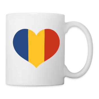 Romanian Flag Heart - Mug - white - Right
