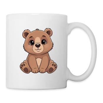 Cuddly Bear Cartoon - Cute Brown - Mug - white - Right