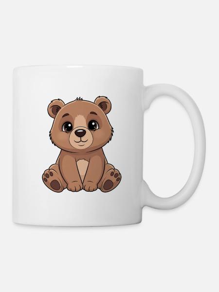 Kuschelbär Cartoon - Niedlich Braun - Tasse - Weiß
