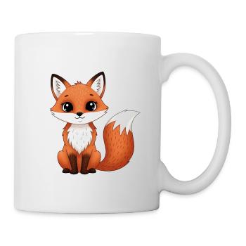Cute fox in cartoon style - Mug - white - Right