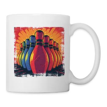 Bowling Vintage Stil - Tasse - Weiß - Rechts