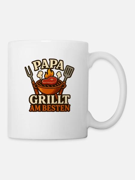 Dad grills best - grill master Held at the grill - Mug - white