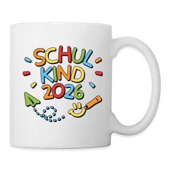 Schulkind 2026 Einschulung Schulanfang - Tasse - Weiß - Rechts