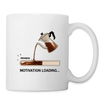 Motivation lädt mit Kaffee - Tasse - Weiß - Rechts
