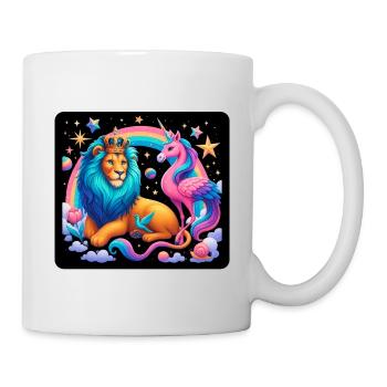 Magischer Löwe und Einhorn - Tasse - Weiß - Rechts