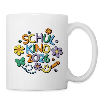 Schulkind 2026 Einschulung Schulanfang - Tasse - Weiß - Rechts