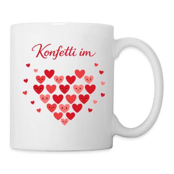 Konfetti im Herzen Karneval Geschenk - Tasse - Weiß - Rechts