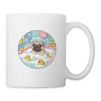 Mopps-Badetag - Tasse - Weiß - Rechts