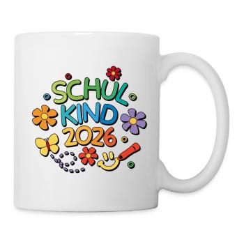 Schulkind 2026 Einschulung Schulanfang - Tasse - Weiß - Rechts