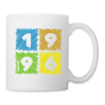 30. Écussons Farbige du Geburtstag depuis 03/1996 - Mug blanc - blanc - Droite