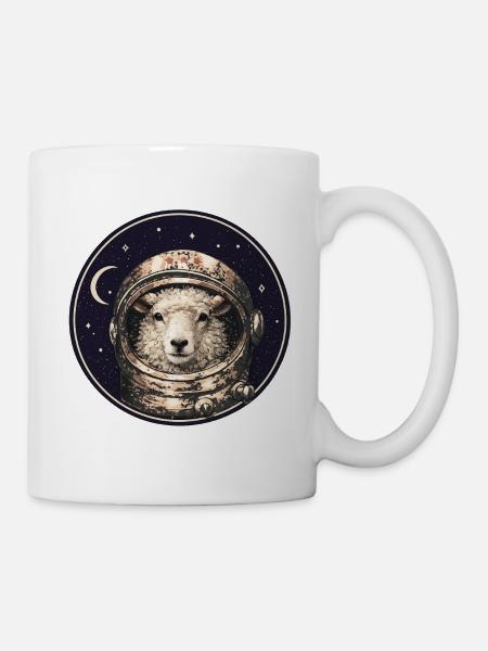 Astronaut sheep in orbit - Mug - white