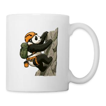 Pandabär beim Bouldern mit Kletterausrüstung - Tasse - Weiß - Rechts