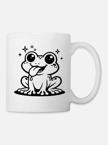 Kröte Comic Frosch - Tasse - Weiß