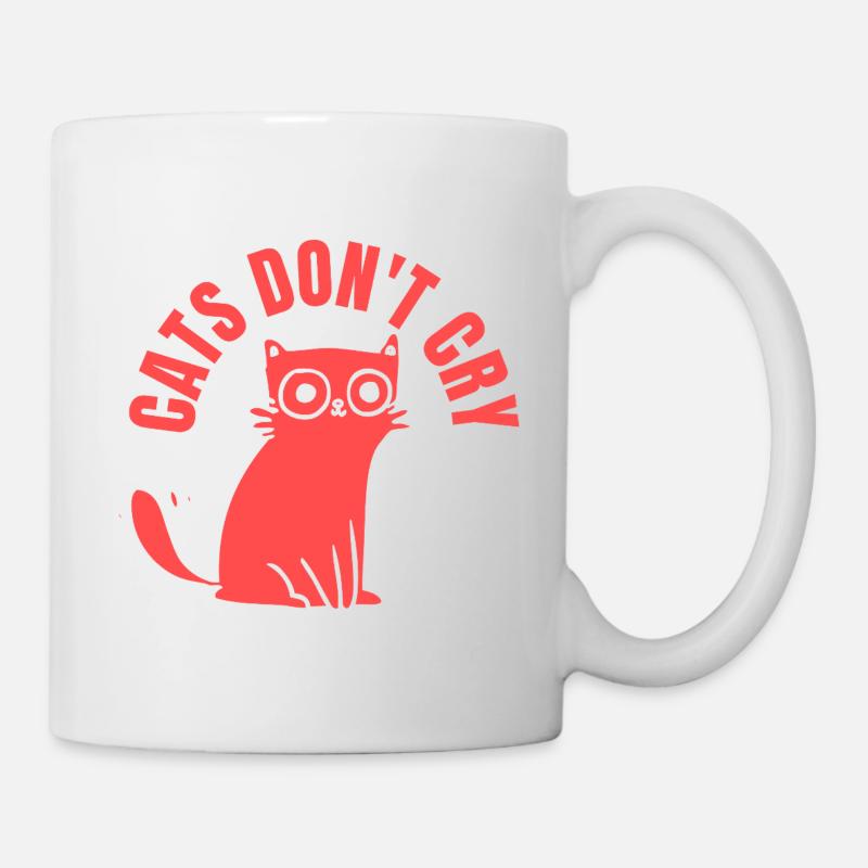 Cats Don't Cry Stylish Graphic Cat " - Mug - white