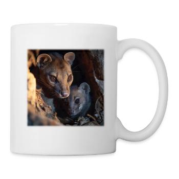 Fossa avec un petit – protection et connexion - Mug blanc - blanc - Droite