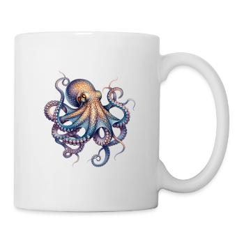 Tintenpracht Oktopus Druck - Tasse - Weiß - Rechts