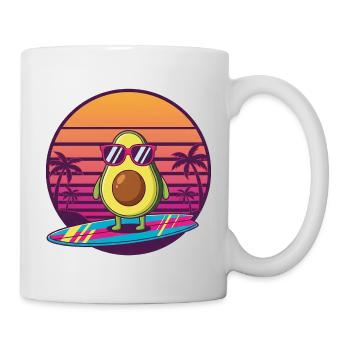 Coucher de soleil des années 80 en avocat - Mug blanc - blanc - Droite
