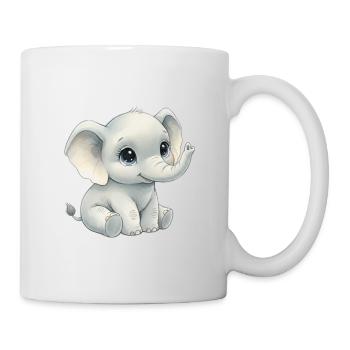 Kleiner Elefant im Aquarellstil - Tasse - Weiß - Rechts
