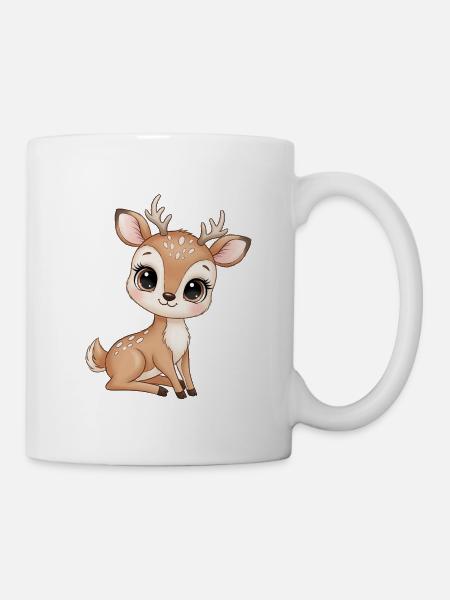 Kuschelige Rehchen Illustration - Tasse - Weiß
